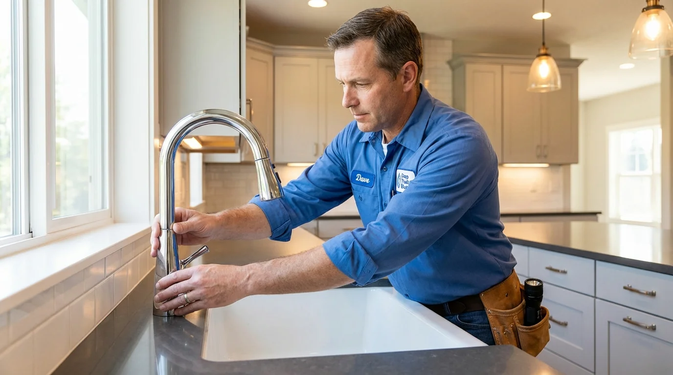Kitchen faucet installation by Johns Plumbing LLC in Carnesville